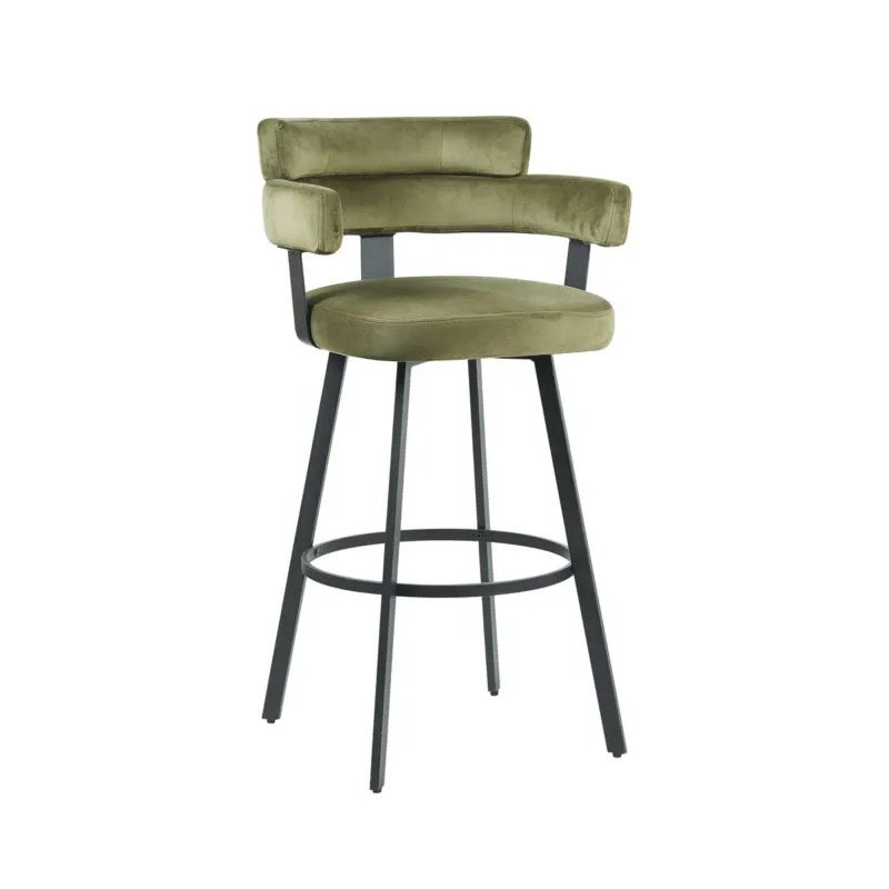 Label51 Barkruk Bardio Hunter Groen Fluweel Hoog