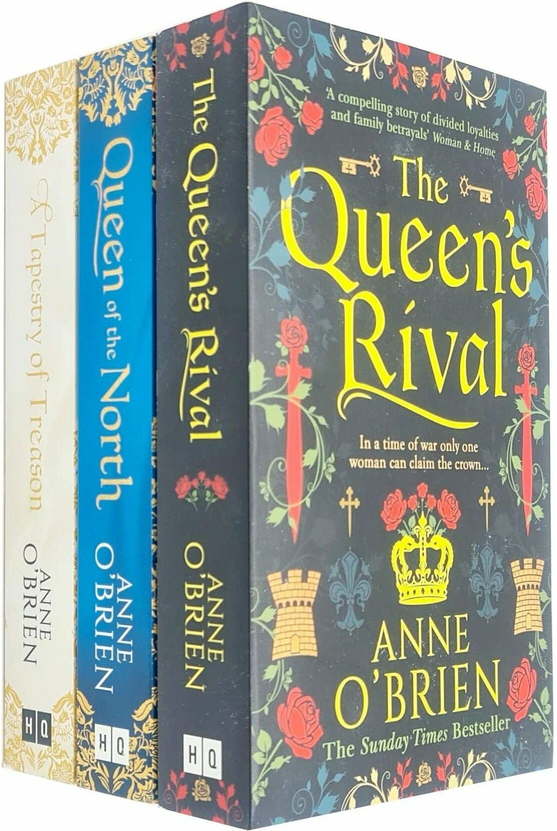 HARPERCOLLINS Anne O’Brien 3 Book Collection Set   The Queen’s Rival, A Tapestry of Treason & Queen of the North   Historical Fiction & Medieval Royal Novels