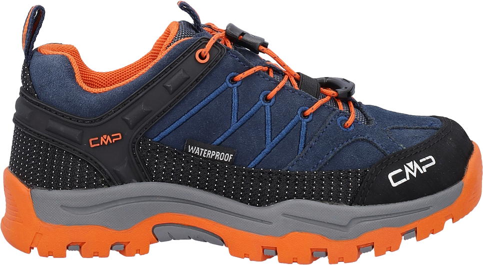 Outdoorschuh CMP "KIDS RIGEL LOW WP TREKKING SHOES", Kinder, Gr. 29, Synthetik, blau (b. blau, arancio), Leder, Schuhe Outdoorschuh, wasserdicht b. blau, arancio 29, Synthetik