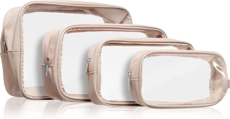 Notino Travel Collection Clear Organizer Set Kosmetik-Reiseset Beige 4 St.