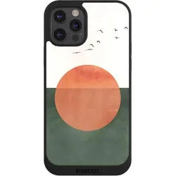Nivocase Handyhülle für Apple iPhone 12 Pro Max Hülle NIVOpure Case Schwarz Sonnenschein Sonnenuntergang (Apple iPhone 12 Pro Max), Smartphone Hülle, Schwarz