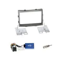 SsangYong Rodius ohne Telefontasten ab 2013 Einbauset 2-DIN Radioblende+Lenkr...