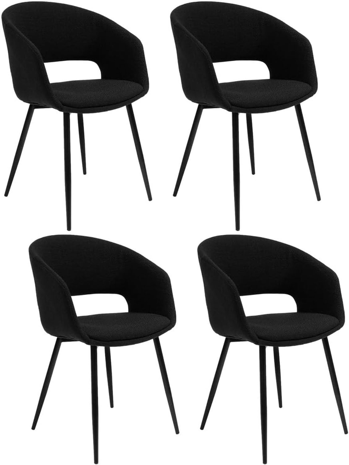 Set van 4 Kick stoelen Dean - Zwart