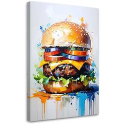 LEINWANDBILD Hamburger Essen 80x120cm