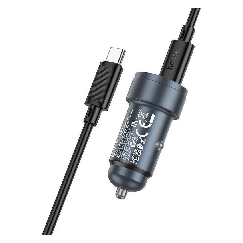Hoco Auto charger Car charger USB A + USB C QC3.0 PD 30W + cable USB C to USB C Z57A black (59416153)