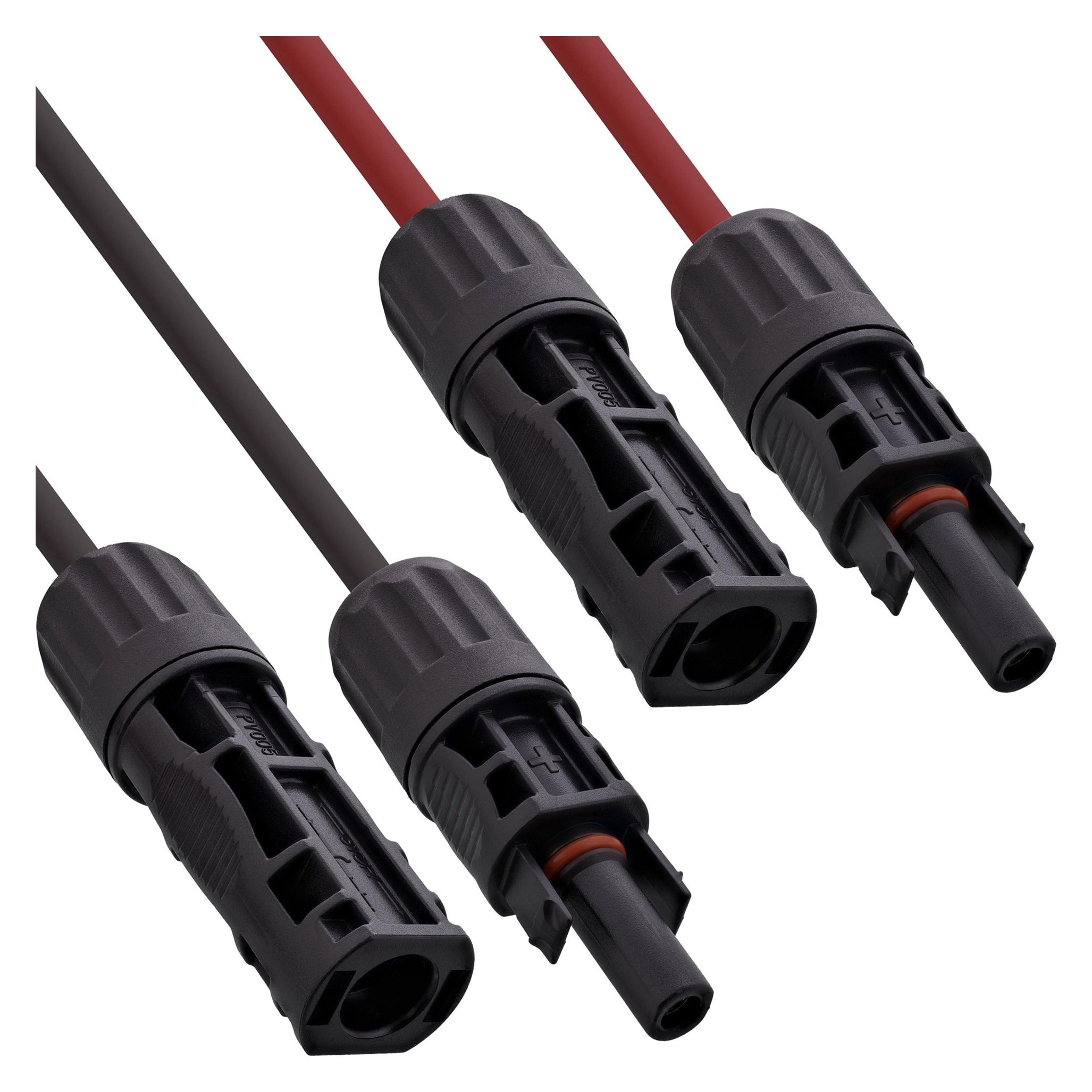 InLine Solarkabel Verlängerungs-Set inkl. Solarstecker 4mm² schwarz/rot 10m (Solarkabel) (95410)