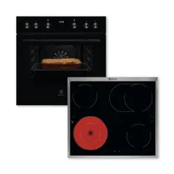 ELXH3K (KEFGH40BK + LRD6406XK) Herdset schwarz 8Heizarten Elektrokochfeld Edelstahlrahmen 60cm