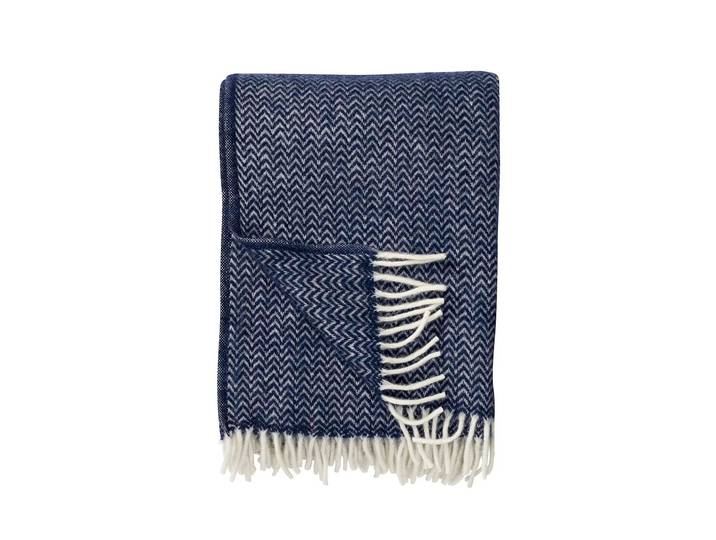 Klippan Yllefabrik Plaid en laine Chevron Bleu foncé