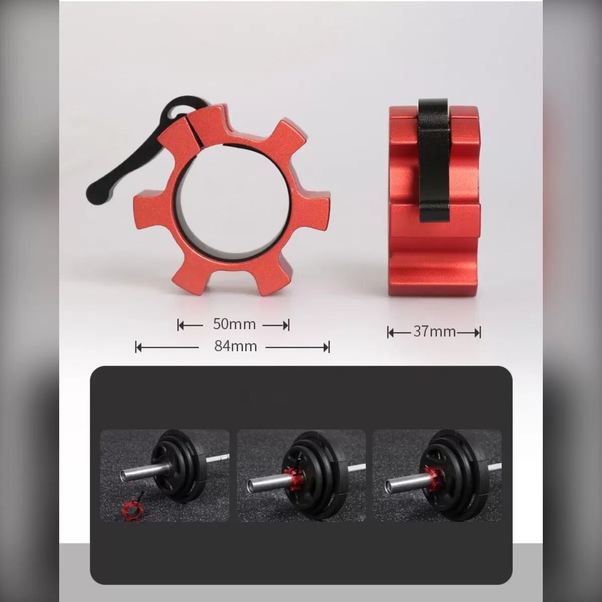 INF Colliers de barre à dégagement rapide en alliage d'aluminium - Serre-plaques à ressort pour changements rapides et maintien Argent