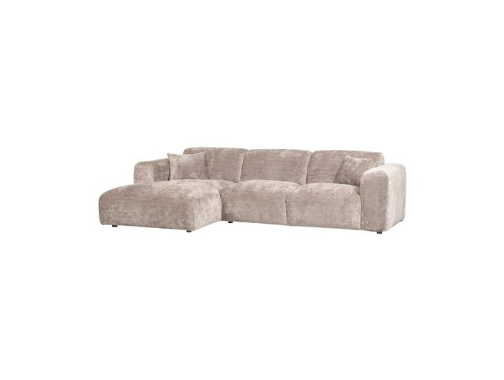 Canapé chaise longue gauche chenille naturel CLOUD