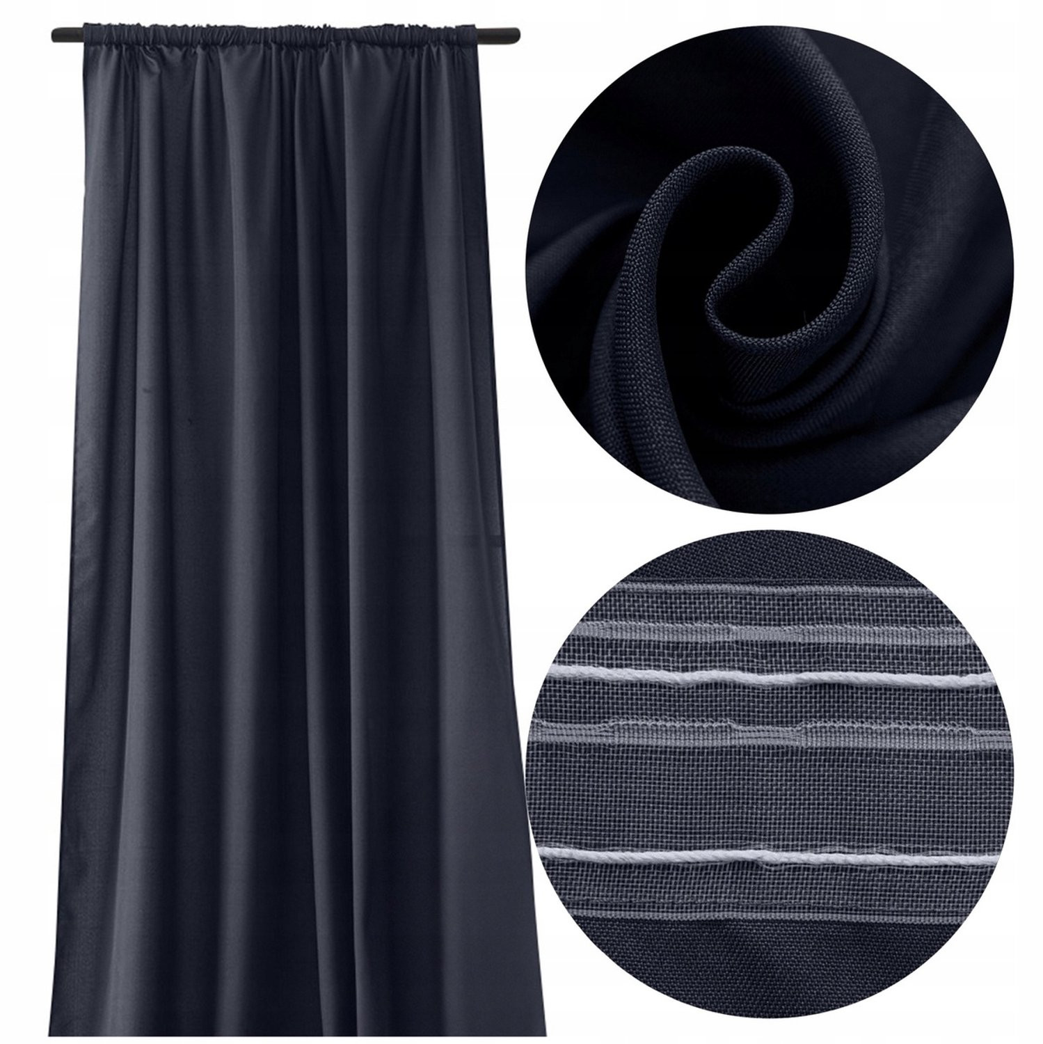 Leoni 01 Gordijn Blauw Semi-transparant B: 140 cm, H: 250 cm
