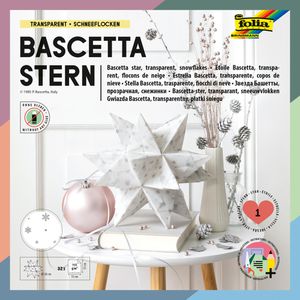 Folia Faltblätter 801/1515 Bascetta Stern Set, 15 x 15cm, 115g/m², Schneeflocken, 32 Blatt