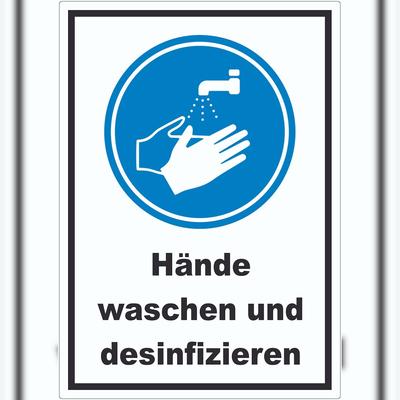 HB-Druck Hände waschen und desinfizieren Aufkleber A9 (37x52mm)