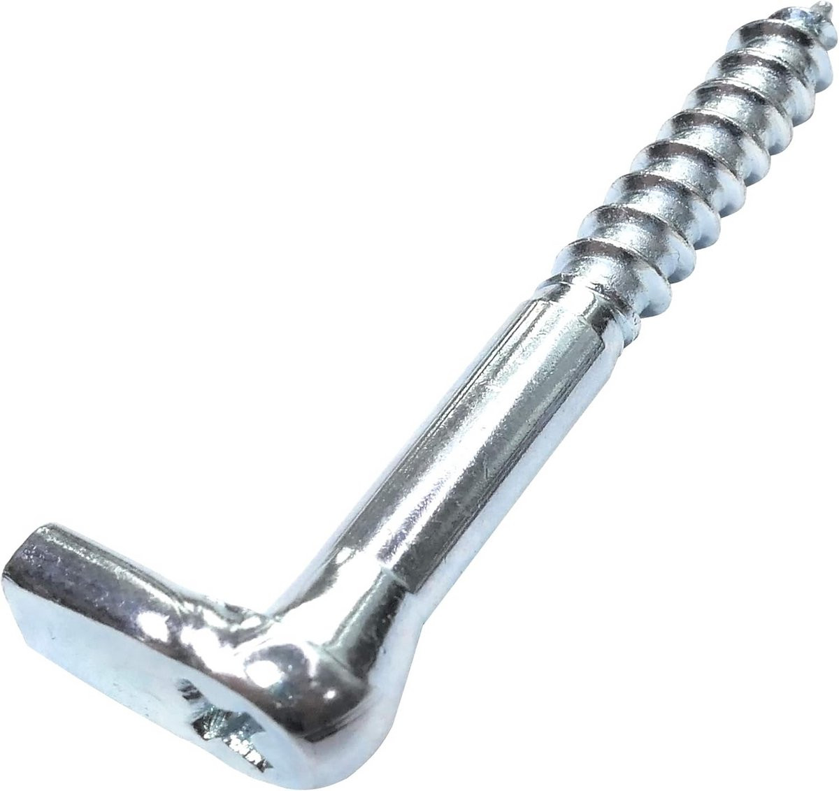 Set van 20 verzinkte L-vormige schroefhaken met kruisvoet, 50 mm