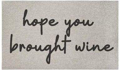 Stupell Bring The Wine Welcome Themed Sisal Door Mat,18x30