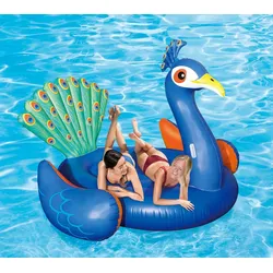 Summer Waves Schwimminsel Pfau Luftmatratze Pool | Dunkelblau | - Dunkelblau