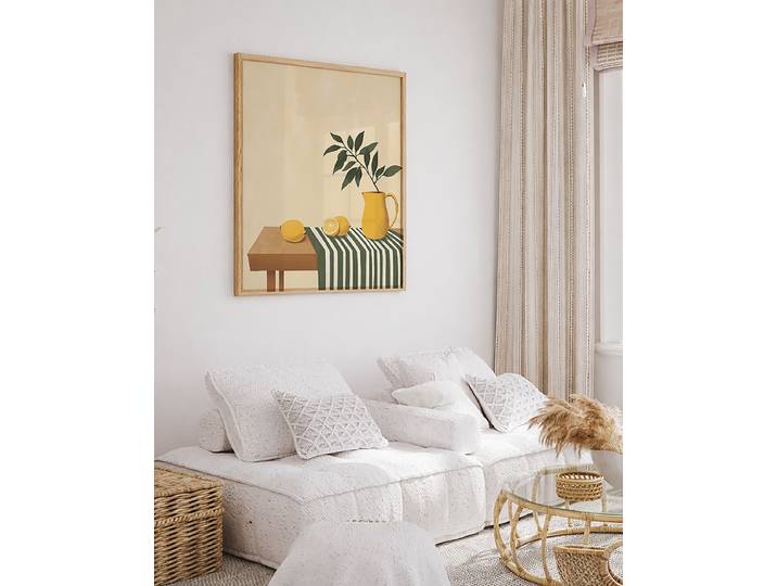 Kunstdruck My Lemon Table Abdeckung: Acrylglas Rahmen: Buche, lackiert Multicolor 52 x 62cm