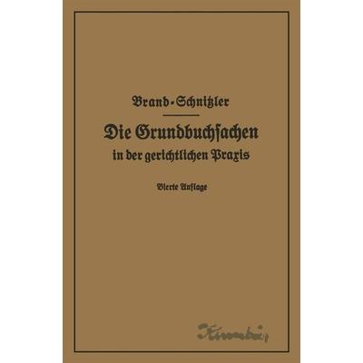 Die Grundbuchsachen in der gerichtlichen Praxis einschließlich Aufwertung der Grundstückspfandrechte, Taschenbuch von Arthur Brand,Leo Schnitzler,