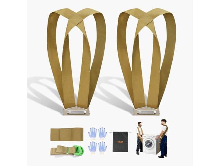 VEVOR Sangle de Déménagement Levage Manutention Meubles pour 2 Personnes avec 2 Bandoulières\, 1 Sangle de Charge et 1 pour Transport à Main\, pour Déplacer Meubles Appareils Électroménagers Matelas