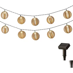 Lumineo LED Solarlichterkette 2,7m Kugeln Gartenleuchte Solarleuchte Außenleuchte Balkon Solarlampen Garten Solar Lichterkette Outdoor Gartendeko Warmweiß