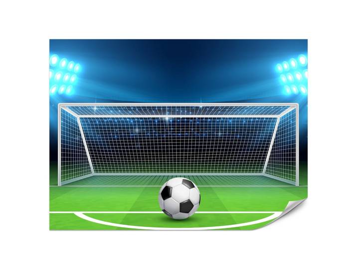 FOTOTAPETE für Jugendzimmer Elfmeter Schuss Linie Fußball 200x140