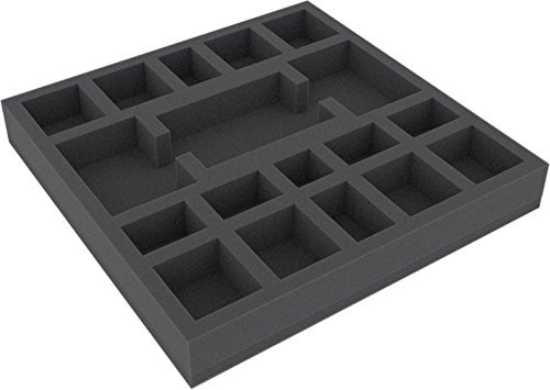 Feldherr Schuimrubberen inlegstuk met 18 vakken voor bordspellen, B/D/H: 24,7 x 24,7 x 3,5 cm