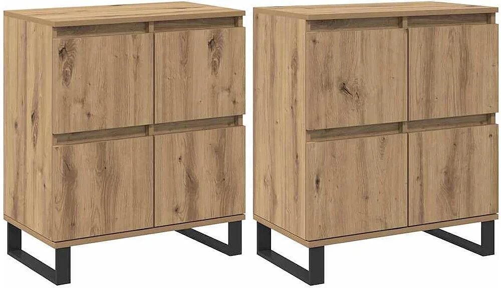 Clicnbuy Tableros Lateral 2 piezas Roble artisan 120 x 35 x 70 cm