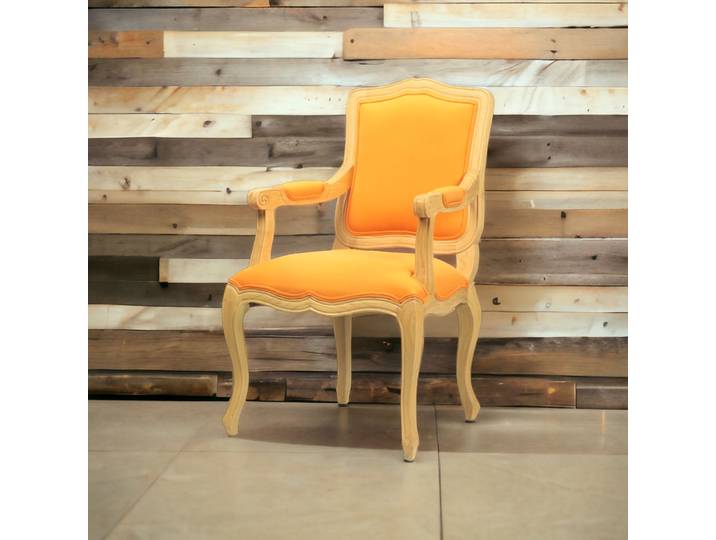 Fauteuil Baroque en Tissu - Orange