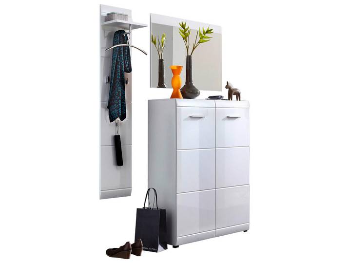 Carryhome Garderobe, Weiss, Holzwerkstoff, 3-teilig, 135x200x36 cm, Garderobe, Garderobensets & -serien, Garderoben-Set