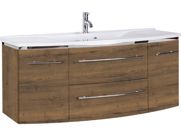 Waschtisch SAPHIR 3040 , braun (eiche struktur braun, eiche struktur braun), B:122cm H:90cm T:48cm, Waschtische, Waschtisch, Breite 122 cm