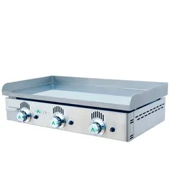 Gasgriddle Hartchrom 15mm Dicke mit Deckel. 80x44x18. MAINHO Serie Novo-Crom