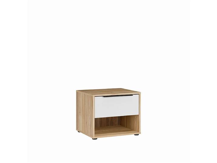 Nachttisch ALABAMA 1 Schublade 48.2x41.4x40.1cm weiss glänzend glitzernd