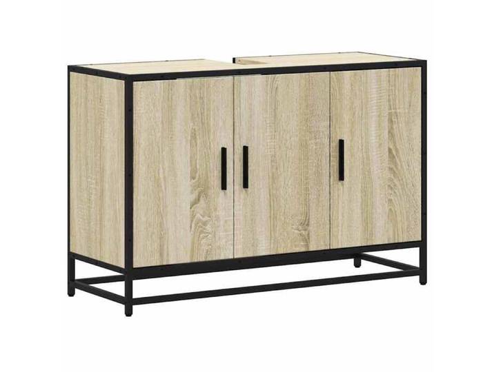 En solde  Meuble de salle de bain - Armoire WC - Meuble WC - avec lavabo Chêne Sonoma 90x33x60 cm Bois d'ingénierie L2125