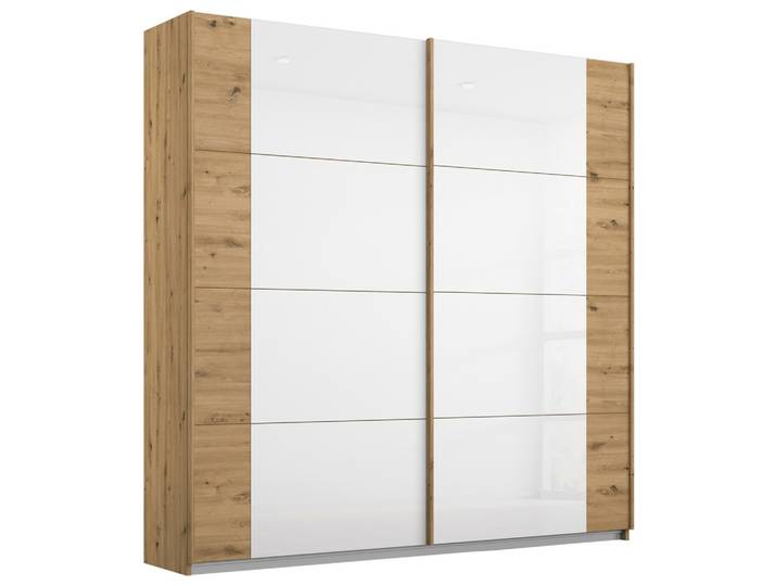 Schwebetürenschrank Artemis Weiß, Eiche Artisan