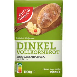 Gut&Günstig Brotbackmischung Dinkelvollkornbrot, mit Dinkelsauerteig und Hefe, 1 kg