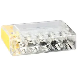 Mini-Steckklemme 5-fach gelb, 100 Stück