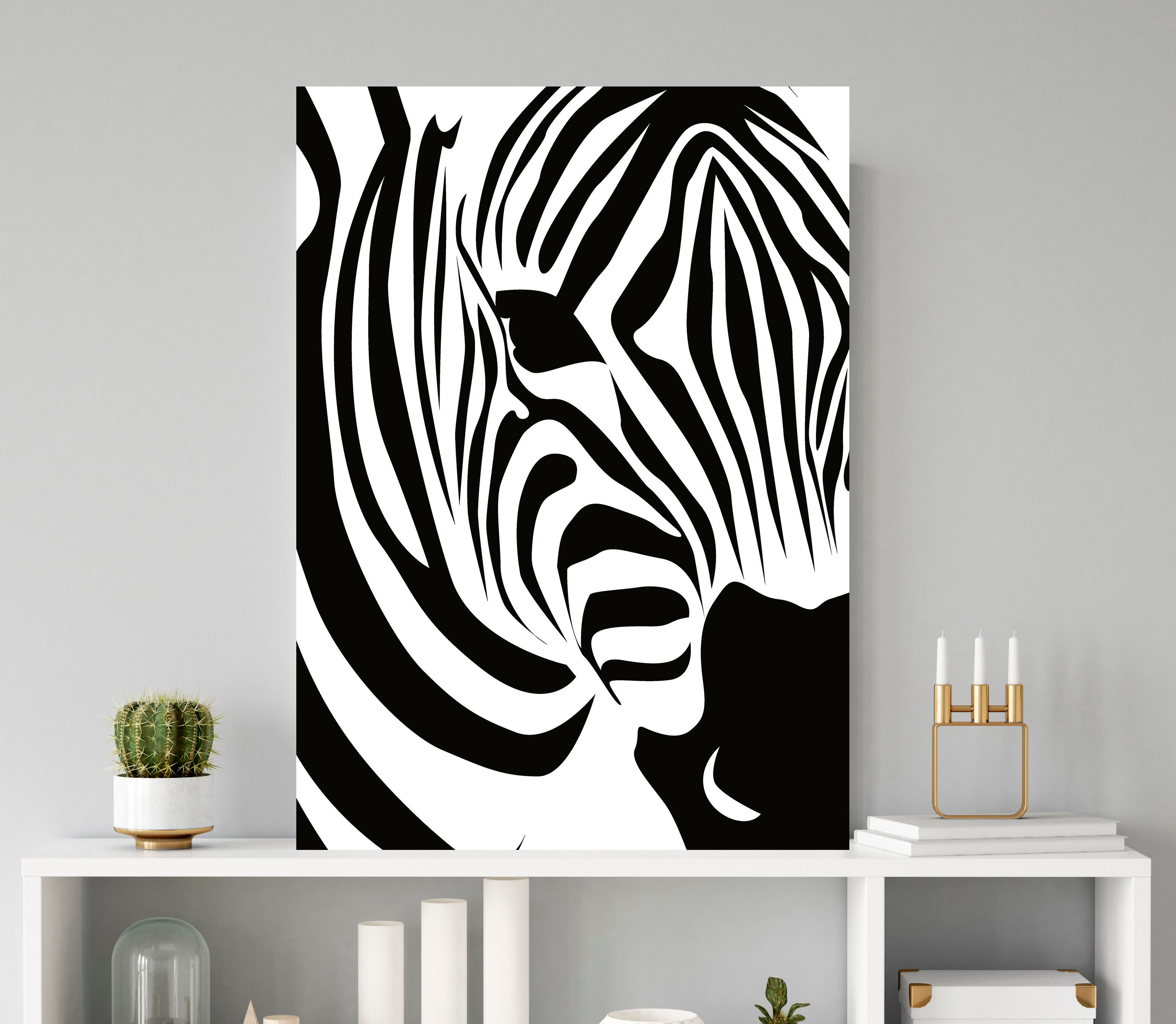 Metallbild QUEENCE "Zebra", weiß (farbe bild(er): weiß), B:20cm H:30cm, Metall, Stahl, Bilder, Stahlschilder