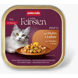 animonda Vom Feinsten 85g-Schale Katzennassfutter Huhn & Leber in Sauce 32 x 85g