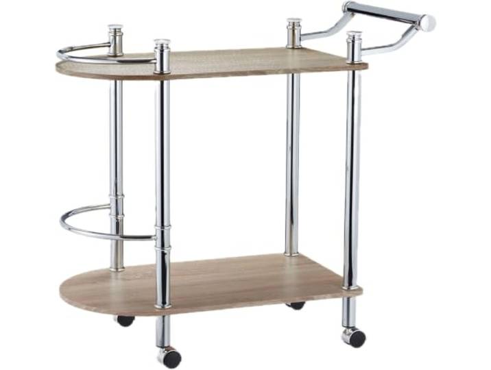 Servierwagen mit Rollen, 76 x 82 x 39 cm, modernes Design, praktisch, Aufbewahrung aus MDF, braun, 13_0018131