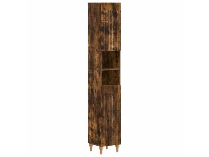 PUGYNBK Alkmaar 3-teiliges Badezimmerschrank-Set Behandeltes Holz, wendbare Türen, offenes Regal, kompaktes Design