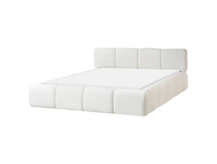 BETT mit Lattenrost 160/200 cm Stoff Cremeweiß Orville