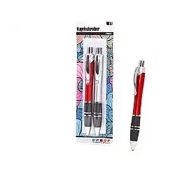 2 Kugelschreiber Set Stifte Schreibgeräte Blaue Mine Büromaterial Schulbedarf