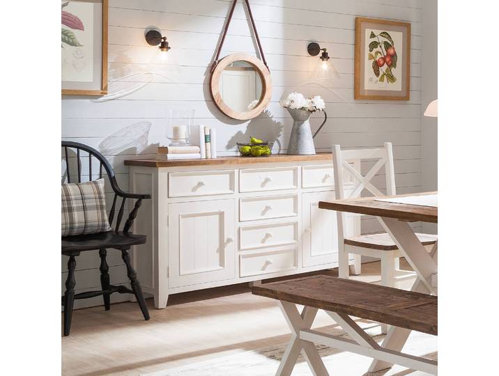 Buffet I 159 x 90 x 40cm Blanc/Epicéa blanc