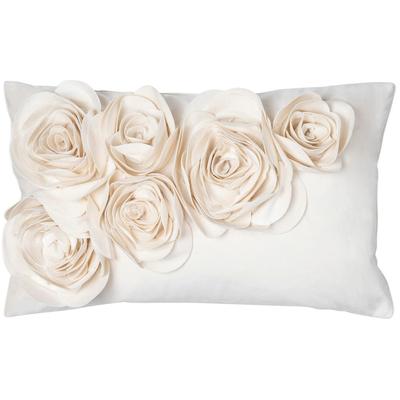 Dekokissen PAD "Floral", beige (natural, unifarben), B:30cm L:50cm, Polyester, Dekokissen_Sitzkissen_Kissenhüllen, 3D