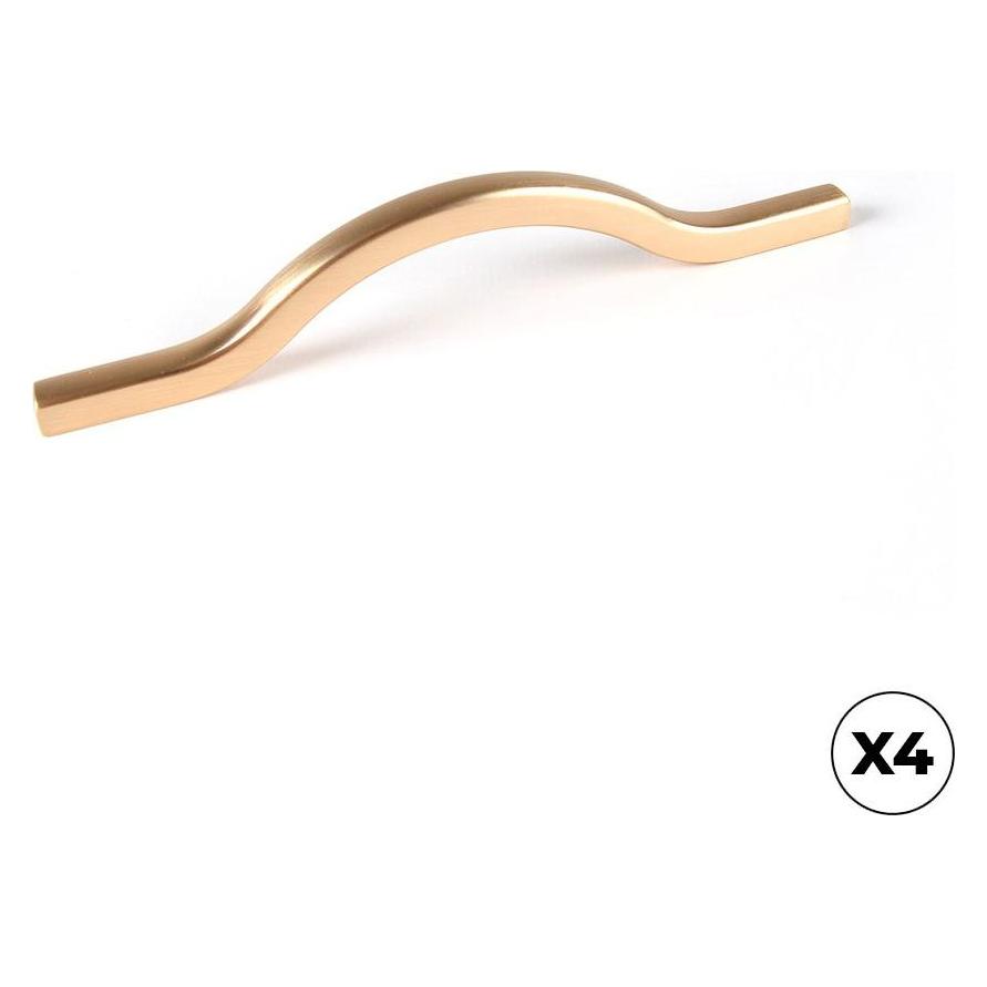 REI Pull handle for furniture, model 506, aluminum with a matte gold finish, 128 mm, blister 4 units (70247016)
