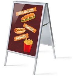 SHOWDOWN Displays Showdown Kundenstopper - DIN A1 - Komplett-Set - Snacks Spanisch - Braun/Schwarz
