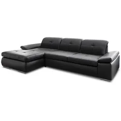 ComfortPlan Ecksofa Akira L Leder Schwarz