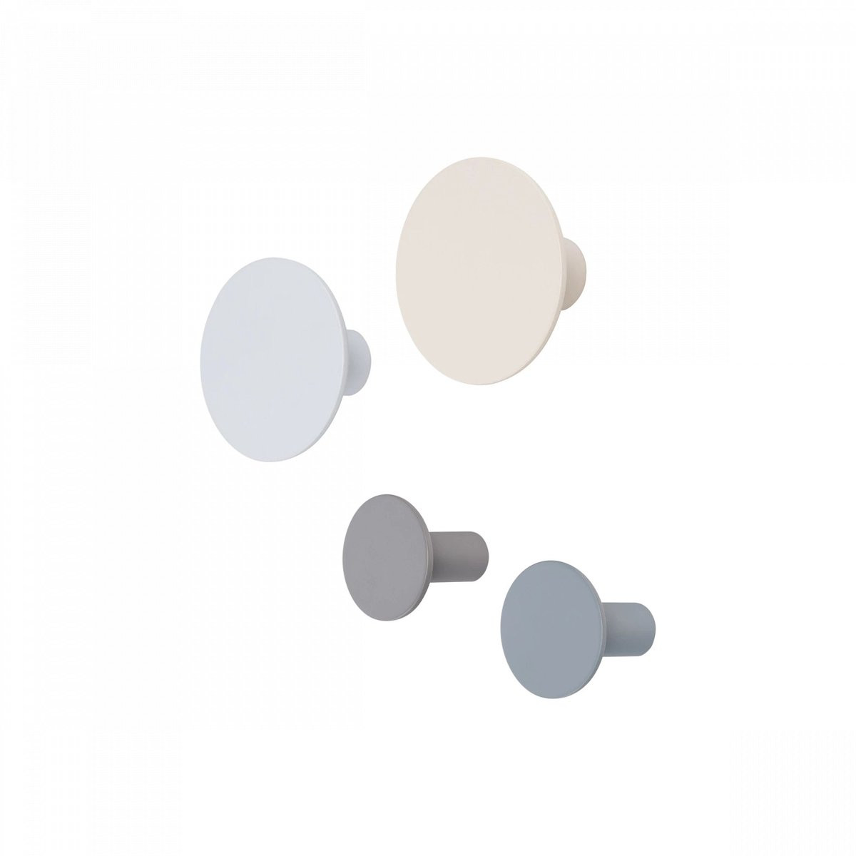 Blomus Ponto wandhaken set van 4 - Warm grey, tradewinds, micra chip & moonbeam