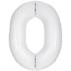 XL Folienballon weiss Zahl 0