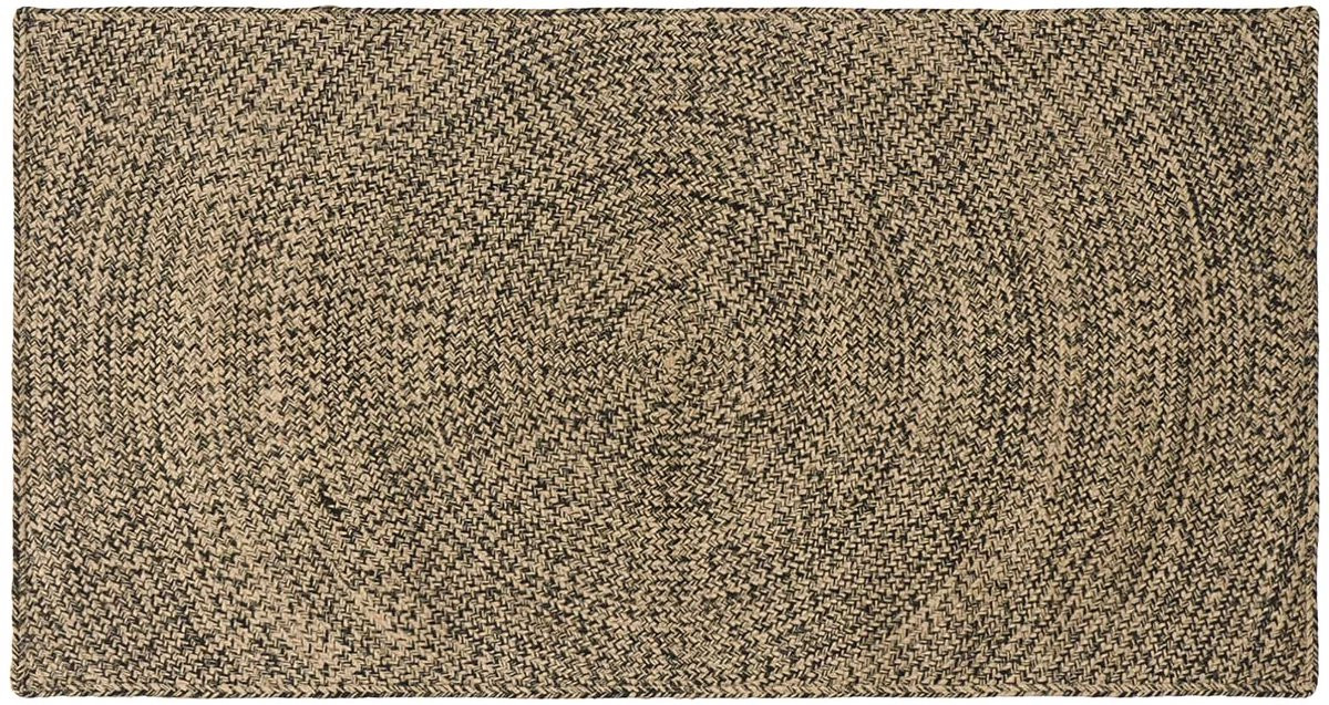 vidaXL Jute Vloerkleed - Naturel en Zwart - 100 x 200 cm
